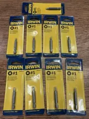 (9) Irwin Square Recess Power Bit 1 x 1-15/16" 3522031C #1 New Nine Bits