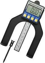 Digital Depth Gauge with LCD Display Magnetic Feet Precision Measuring Tool for Router Tables Woodworking Projects No Battery Required Black