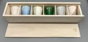 Crate & Barrel Lula Cordials Multi Colored Glass 2.75" Set of 6 Glasses
