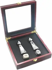 XiaKoMan Ravens 2000 Lewis 2012 Flacco Football World Champions Trophy and BAL Baltimore Championship Replica with Wooden Box