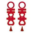 1 Pair Door Handle Decoration Articles Colorfast Attractive Red Xi