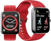 [RYZE] Evo Smart Watch with Alexa - 25 Built-in Sports Modes - Acitivty Trackers, Heart Rate, Blood Oxygen and Blood Pressure Monitor - Smart Watches for Men and Women, Red/Blue