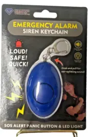 Diamond Visions Emergency Alarm Siren Keychain SOS Alert Panic Button Led Light