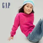 GAP 女童裝 LOGO亮色大學T-粉紅色(618787)