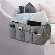 Waterproof Sofa Cover Armrest Cover Organizer Remote Control Holder for Recliner Couch Armchair Caddy with 14 Pockets for TV Remotes, Book, Magazines, Ipad