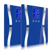 SOGA 2X Digital Body Fat Scale Bathroom Scales Weight Gym Glass Water LCD Electronic Blue