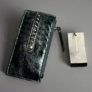 INC INTERNATIONAL CONCEPTS Hazell Green Gold Hardware Cardcase Wallet Zipper NEW