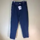 Lucy & Yak Dana Mom Jeans: ORGANIC DENIM - Mid Wash Blue - Size 36/L