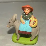 NEW The Woman On The Donkey , 4 cm, Santons Didier