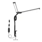 Double Head Clip on Desk Lamp Flexible Gooseneck LED Light for Reading Crafting