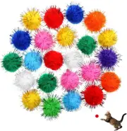 60Pcs Assorted Color Flash Ball, Cat Pom Pom Balls Cat'S Favorite Toy Ball Tinse