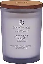 Chesapeake Bay Candle Medium Jar Scented Candle, Serenity + Calm (Lavender Thyme), Home Décor, Orange, Gifting Idea, Burn Time of 50 Hours