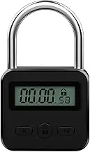 Nvanvmm Metal Timer Lock LCD Display Multi-Function Electronic 99 Hours Max Timing USB Rechargeable Timer Padlock,Black