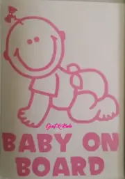 BABY ON BOARD, GIRL or BOY, Cut Vinyl Decal Sticker SML