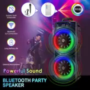 6000W Bluetooth Speaker Portable Outdoor Wireless Heavy Bass Subwoofer FM Remote