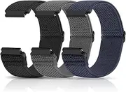 [Puhuite] Stretchy Nylon Band for Samsung Galaxy Watch 3 Band 45mm/Gear S3,Garmin Venu 2/Venu 3/Vivoactive 4/Instinct,Fossil Gen 4/5/6 Elastic Band