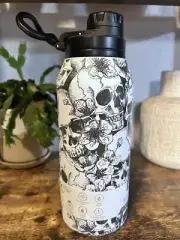 Hydropeak Skull and Floral Insulated Water Bottle