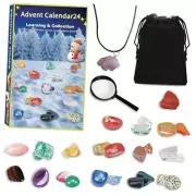 Gemstone Advent Calendar 2024, Crystal Advent Calendar for Kids with 24