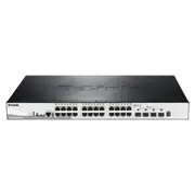 D-LINK 28-Port Gigabit SmartPro Stackable 370W PoE Switch with 24 RJ45 and 4 SFP+ 10G Ports