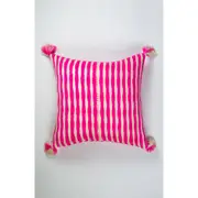 Archive New York Antigua Neon Striped Handwoven Cotton Throw Pillow