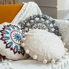 New Practical Pillow Case Bohemian Pillowcase Retro Round Sofa Colorful
