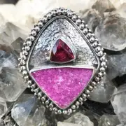 Echo of the Dreamer Sterling Cobalto Calcite Ring