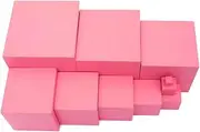 HONMEET Pink Tower for Fine Motor Skills 10 Graduated Blocks (1-10cm) Early Math Learning Toy