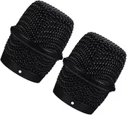 ERINGOGO 2pcs Metal Microphone Grille Replacement Heads Compatible with Bs Durable Mesh Mic Covers for Wireless Microphones Wear Resistant Easy to Install