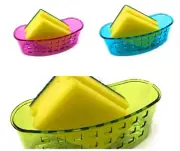 New Kitchen Bathroom Plastic Sink Caddy Sponge Soap Holder With Sunction Cup