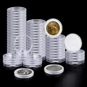 63PCS Silver Dollar Coin Holder, Clear Coin Capsules Coin Holders for Collectors