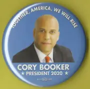 2020 Cory Booker 2-1/4" / "We Will Rise" Presidential Campaign Button(Pin 04)