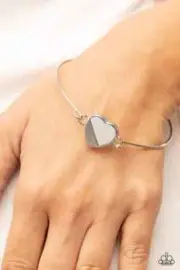 Paparazzi's "Hidden Intentions" Heart Bangle Bracelet
