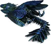 Feathered Wyvern Dragon, 3D Printed Articulated Fidget Toy, Desktop Pet (Azurewing)