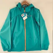 Columbia Switchback Girls Turquoise Waterproof Lightweig Hood Jacket Youth L NWT