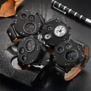 Sporty GMT Quartz Watch with Onion Crown and Large Dial for Men