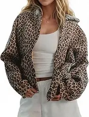 [Pooyikoi] Leopard Print Hoodies for Women Oversized Camo Hoodie Cheetah Hoodie Pullover Tops Y2k Graphic Hoodie with Pocket