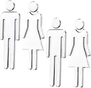 WATIIFUFU 2 Pairs Elegant Restroom Identification Signs Durable Plates Symbols for Washroom Guidance Stylish Bathroom Accessory Easy to Clean