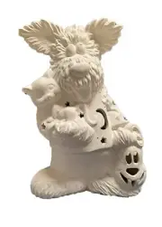 Wolfie Wolfman 13.5" with cut outs and electric, Ceramic Bisque, Ready To Paint