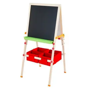 【美國 TEAMSON Kids】小藝術家梵谷兒童雙面磁性畫架 (含收納盒) 木色/紅色 教具 美勞 才藝