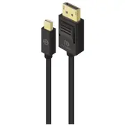 Alogic MDP-DP-01-MM Mini DisplayPort Male to DisplayPort 1.2 Male Cable - 1m - Black [MDP-DP-01-MM]
