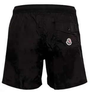 【MONCLER】男款 側邊雙色織帶品牌英文名 海灘褲/泳褲-黑色 (S號、M號、L號、XL號) 091 2C000 11 53326 997