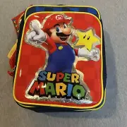 Super Mario Insulated, Side Drink Holder, 2 zippered Areas Lunch Box Soft Shell
