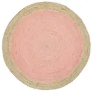 Hampton Pink Centre Jute Round Rug - 150cm