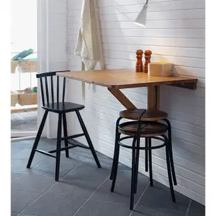 北歐工業LOFT風格經典IKEA宜家AGAM兒童椅高腳餐椅實木椅原木椅/黑色/二手八成新/特$900
