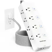 10 Ft Surge Protector Power Strip - 8 Widely AC Outlet 4 USB Ports(2 USB C), ...