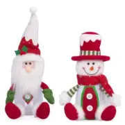 Novelty Christmas Candy Jar with Lovely Santa/Snowmen Appearances Storage Lid