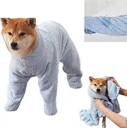 Fast Drying Dog Bath Robe, Pet Drying Coat, Super Absorbent Robe, Microfibre Towel Bathrobe, Coral Velvet Full Wrap Towel Dressing Gown for Small Or Medium Dogs