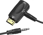 HDMI to VGA Adapter Converter with 3.5mm Audio Jack Cable,4K HDMI to VGA Converter Male to Female Gold-Plated Connector for Laptop,PC, Desktop,Monitor, Projector,HDTV,DVD