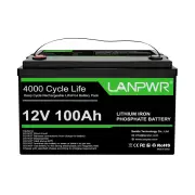 [EU Direct] LANPWR 12V 100Ah LiFePO4 Battery Pack Backup Power, 1280Wh Energy, 4000 Deep Cycles, 100A BMS, Connectable T