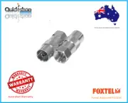 F Type Male to PAL Socket Female Coaxial Cable Joiner Connector Foxtel Approved